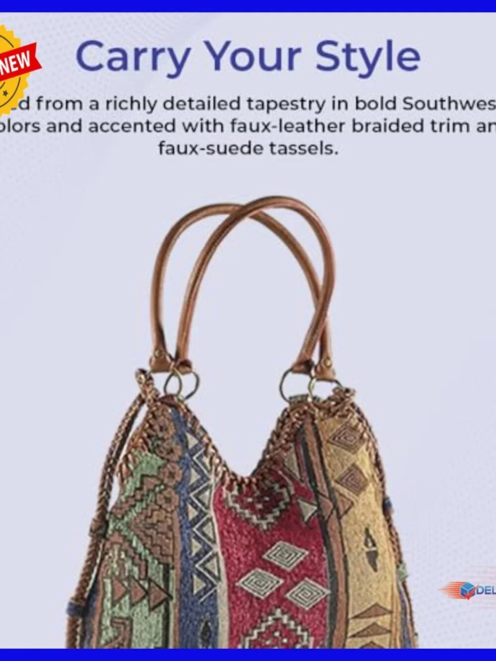 Slouchy Hobo Tapestry Shoulder Bag with Snap Closure and Pockets